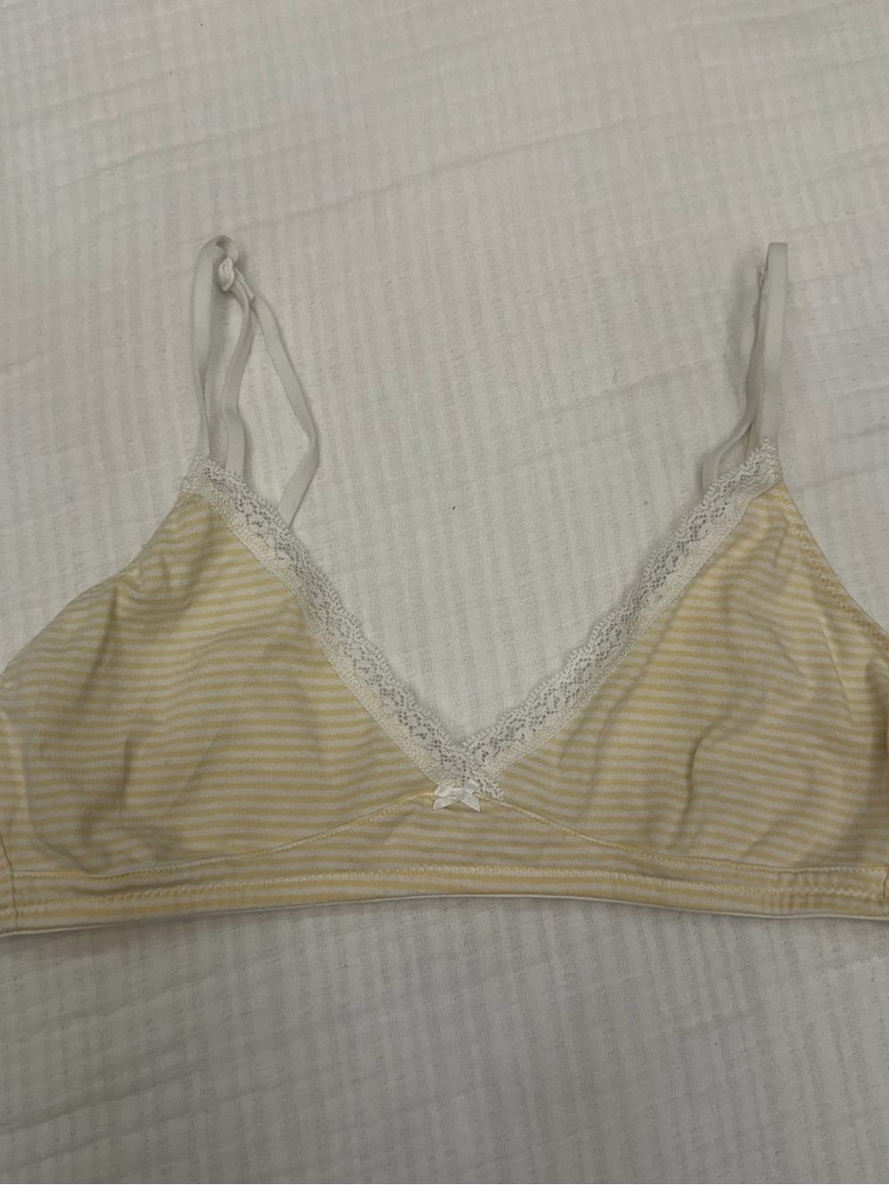 brandy melville yellow striped lace bralette